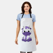 Tablier Vache pourpre T-shirt surdimensionné_1 (Porté)