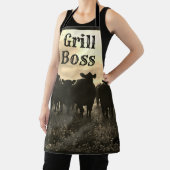 Tablier Vaches dans le pâturage - Sepia Tone (Insitu)