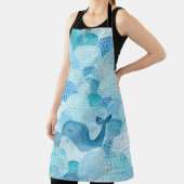 Tablier Vagues, baleine, texture bleu enfantine (Insitu)