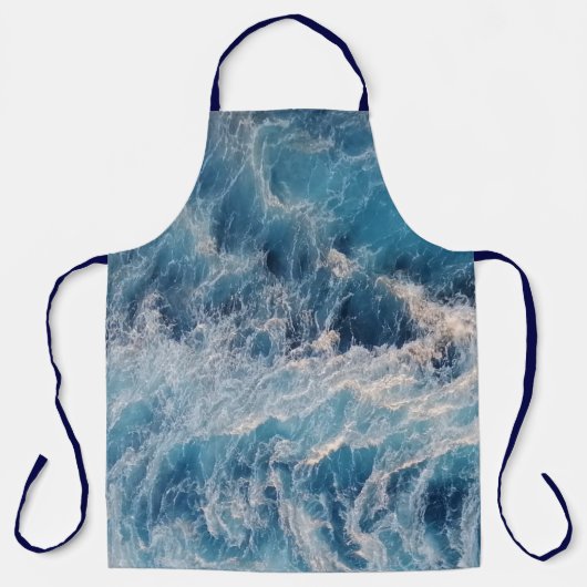 Tablier Vagues bleu océan (Recto)