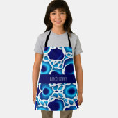 Tablier Vagues bleues et oeufs Motif isométrique (Insitu)