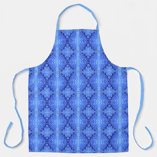 Tablier Vagues bleues réfléchissantes Moderne Design abstr (Recto)