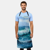 Tablier Vagues dans l'océan. Impressionnisme moderne, mode (Porté)