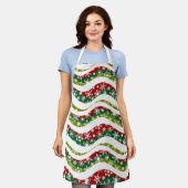 Tablier Vagues de Noël et flocons de neige (Porté)