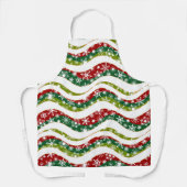 Tablier Vagues de Noël et flocons de neige (Recto)