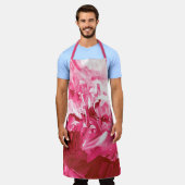 Tablier Vagues de peinture rose Abstraite (Porté)