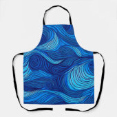 Tablier Vagues d'eau bleu turquoise Abstraite | (Recto)