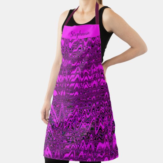 Tablier Vagues roses Abstraites vagues Motifs Monogrammes (Insitu)