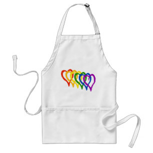 Tablier Valentine Gay pride Rainbow Layered Hearts
