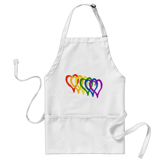 Tablier Valentine Gay pride Rainbow Layered Hearts (Devant)