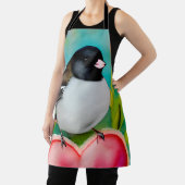 Tablier Valentine Junco Aquarelle Oiseau Tulipes & Coeur (Insitu)