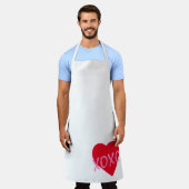 Tablier Valentine rose XOXO Coeur rouge Bold Blanc moderne (Porté)