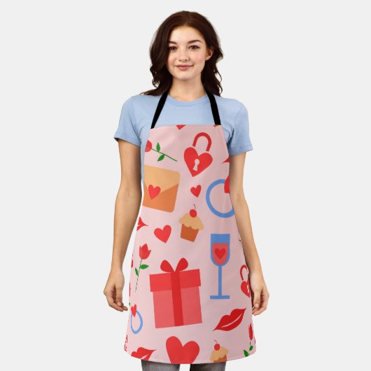 Tablier Valentines Day Arrière - plan Apron (Porté)