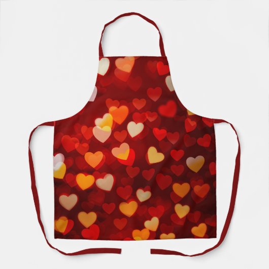 Tablier Valentine's Day Romantic Heart Print Pattern (Recto)