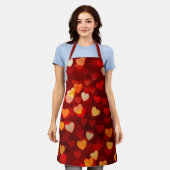 Tablier Valentine's Day Romantic Heart Print Pattern (Porté)