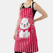 Tablier Valentines mignon chien rayé (Insitu)