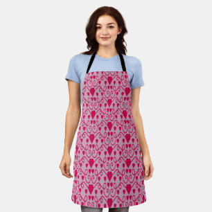 Tablier Valentines, Motif de coeur rose