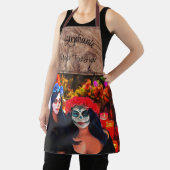 Tablier Vallarta Catrinas avec fleurs et bougies 1718 (Insitu)