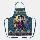 Tablier Vampire mignon avec Lantern Kawaii Halloween (Recto)