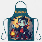 Tablier Vampire mignon avec Lantern Kawaii Halloween (Recto)