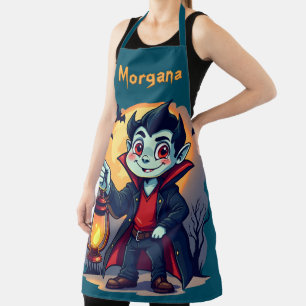 Tablier Vampire mignon avec Lantern Kawaii Halloween