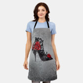 Tablier Vampy Vogue Grunge | Stiletto Lace Bootie Roses (Porté)