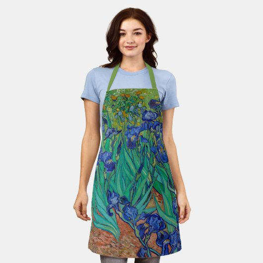 Tablier Van Gogh Irises Floral Green Peinture (Porté)