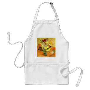 Tablier Van Gogh peignant des fleurs capricieuses et des v