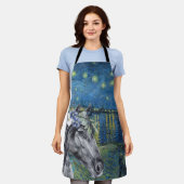 Tablier Van Gogh Starry Nuit et Black Horse (Porté)