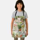 Tablier Vase de fleurs botaniques Jardin Plante Aquarelle (Insitu)