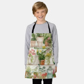 Tablier Vase de fleurs botaniques Jardin Plante Aquarelle (Porté)