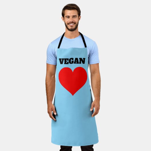 TABLIER VEGAN BLUE KITCHEN APRON (Porté)