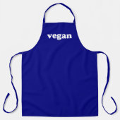 Tablier Vegan cobalt bleu blanc typographie moderne simple (Recto)