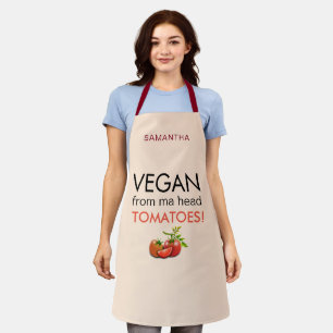 Tablier Vegan de la tête Tomates Nom Beige