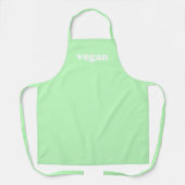 Tablier Vegan menthe vert blanc typographie moderne minima (Recto)