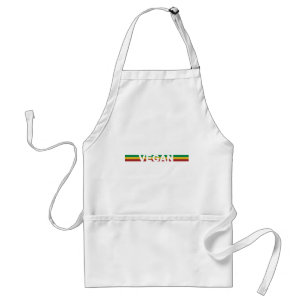Tablier Végétalien dans des rayures de Rasta