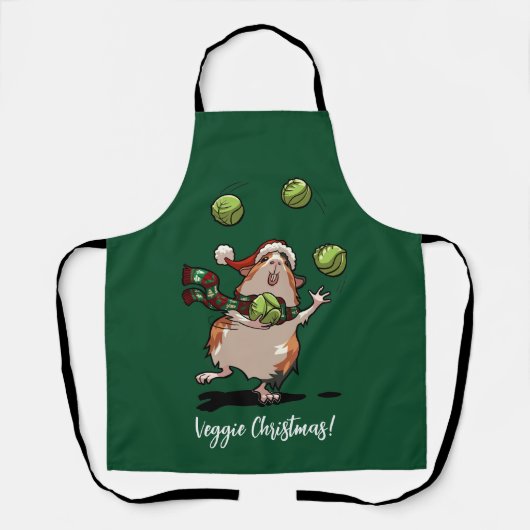 Tablier Véguin Noël ! Guinéen Pig En Jonglage Des Germes (Recto)