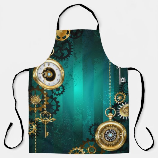 Tablier Veille bijoux Steampunk sur un Arrière - plan vert (Recto)