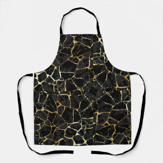 Tablier Veine d'or Kintsugi noir