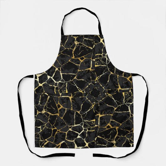Tablier Veine d'or Kintsugi noir (Recto)