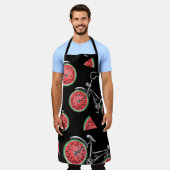 Tablier Vélos à roue de pastèque, motif d'été. (Porté)