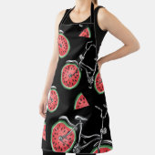 Tablier Vélos à roue de pastèque, motif d'été. (Insitu)