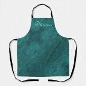 Tablier Velours vert turquoise (Recto)