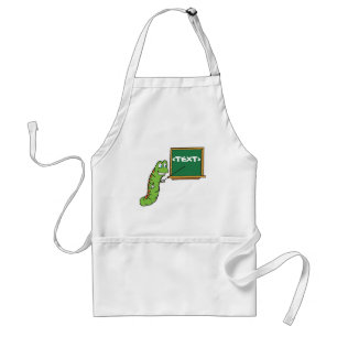 Tablier Ver de livre avec tableau noir personnalisable, <T