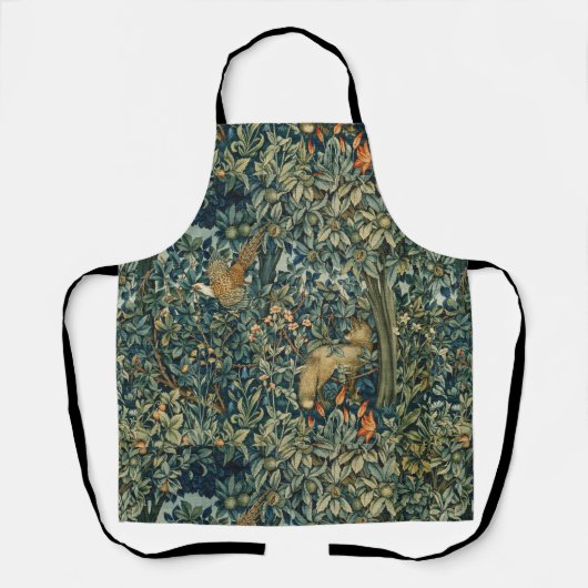 Tablier VERDURE, ANIMAUX FORESTIERS Pheasant, Fox, Feuille (Recto)