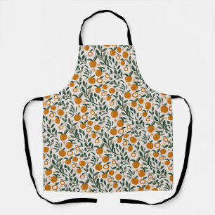 Tablier Verger espagnol - motif d'oranges et feuille