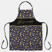 Tablier Veri Peri violet Empreinte de léopard noir avec no (Recto)