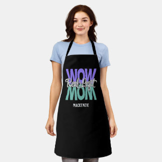 Tablier Véritable Legit Wow Maman Imprimer (violet, Turquo