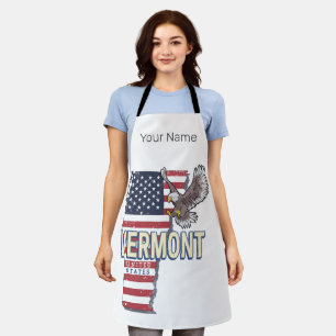 Tablier Vermont États-Unis Retro State Carte Vintage États