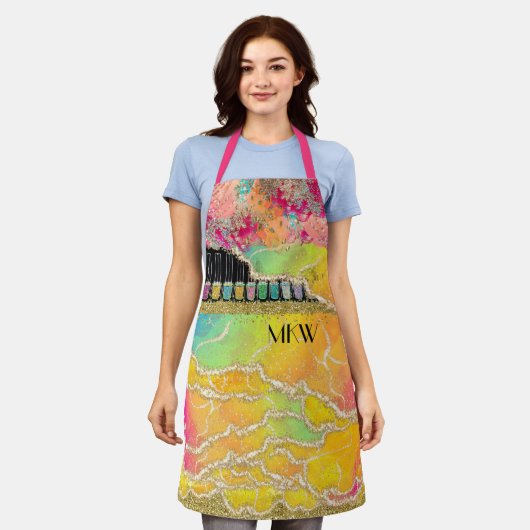 Tablier Version de manucure Apron de glam tropical (Porté)